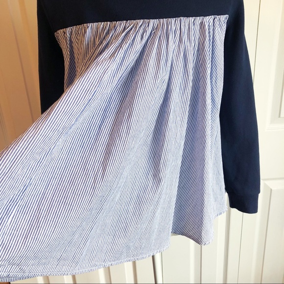 Kensie Jeans Navy Blue Mixed Media Sweatshirt Size XS - Picture 13 of 14